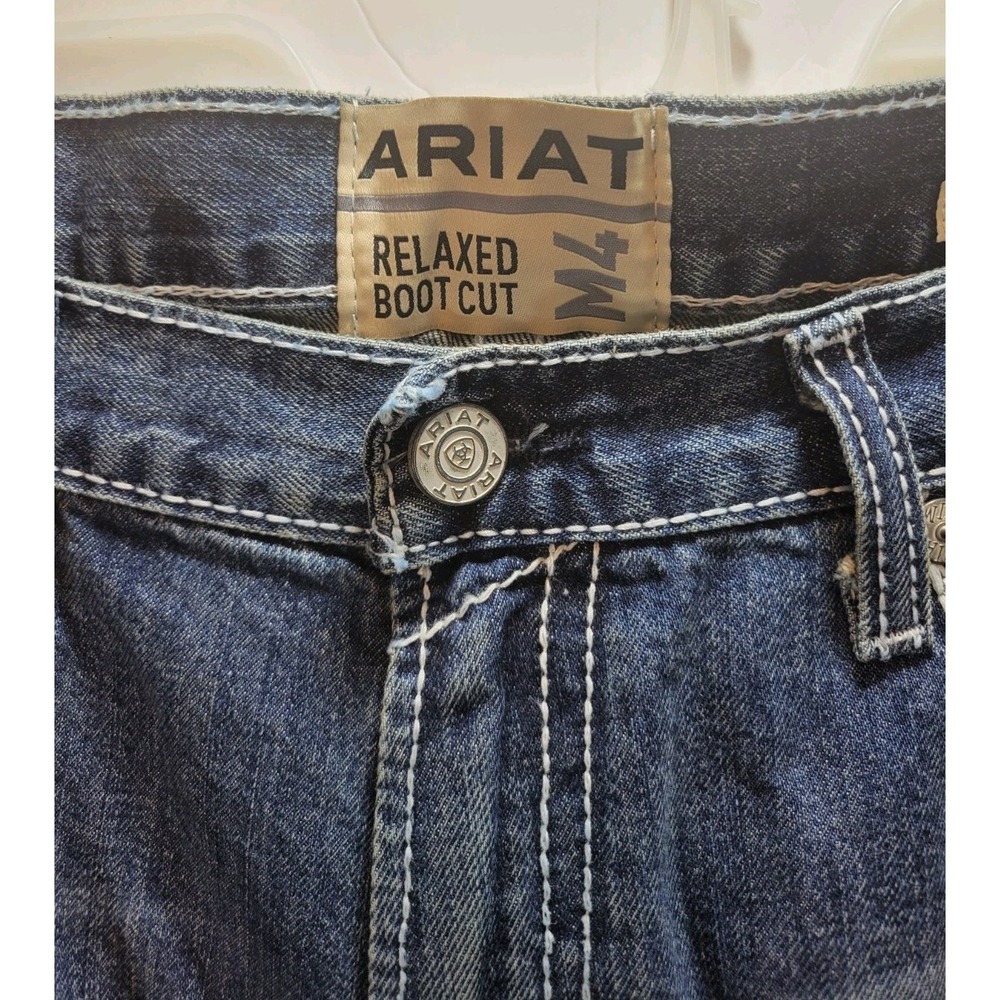 Ariat Men's M4 Coltrane Durango Low Rise Fashion Boot Cut Jean 38/32 medium wash - Picture 4 of 16